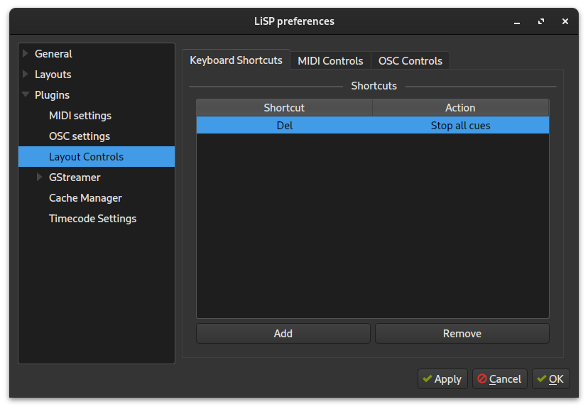 Layout control preferences